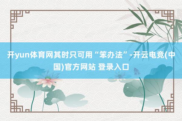 开yun体育网其时只可用“笨办法”-开云电竞(中国)官方网站 登录入口