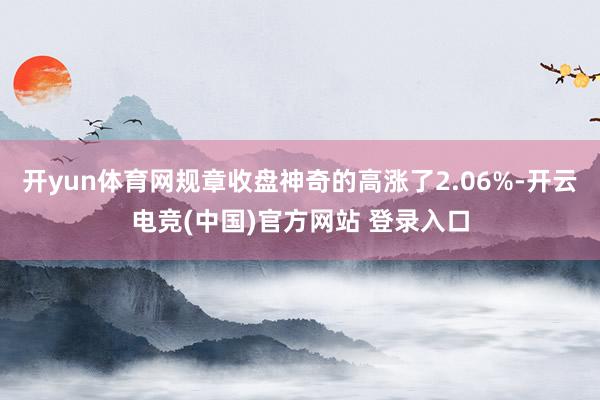 开yun体育网规章收盘神奇的高涨了2.06%-开云电竞(中国)官方网站 登录入口