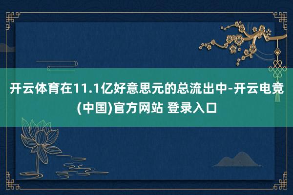 开云体育在11.1亿好意思元的总流出中-开云电竞(中国)官方网站 登录入口
