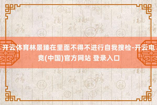 开云体育林景臻在里面不得不进行自我搜检-开云电竞(中国)官方网站 登录入口