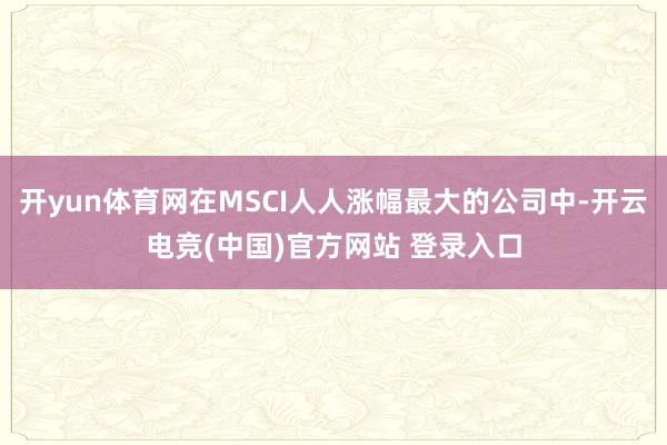 开yun体育网在MSCI人人涨幅最大的公司中-开云电竞(中国)官方网站 登录入口